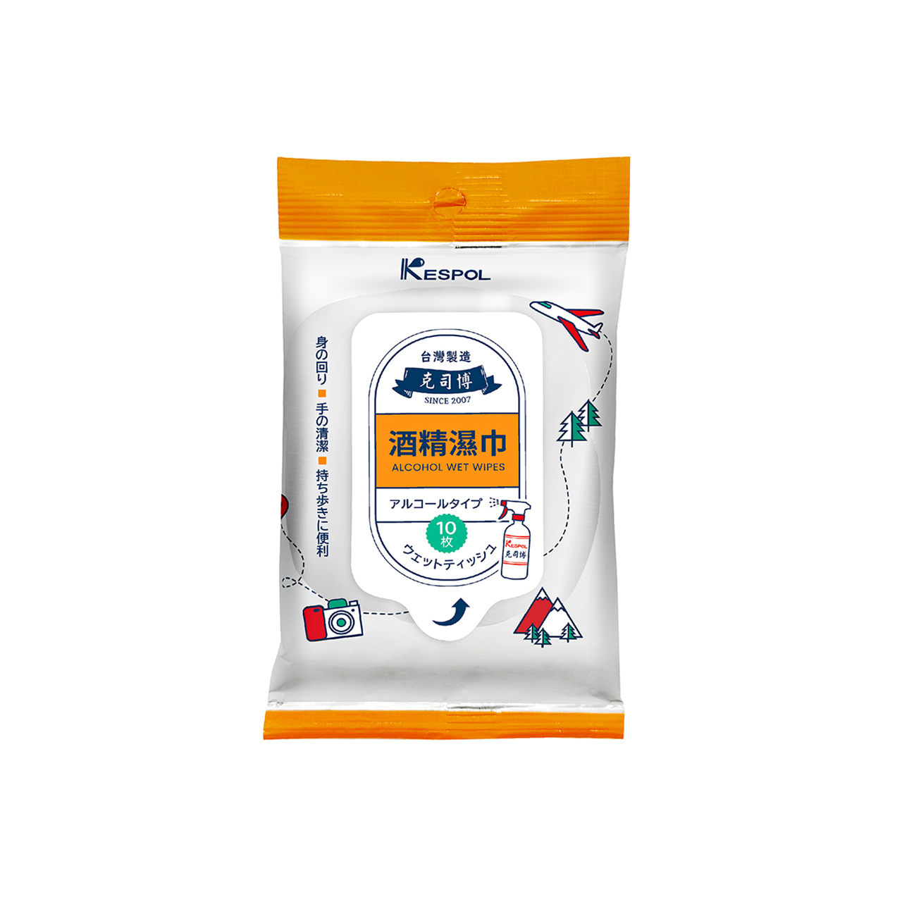克司博酒精濕巾10抽