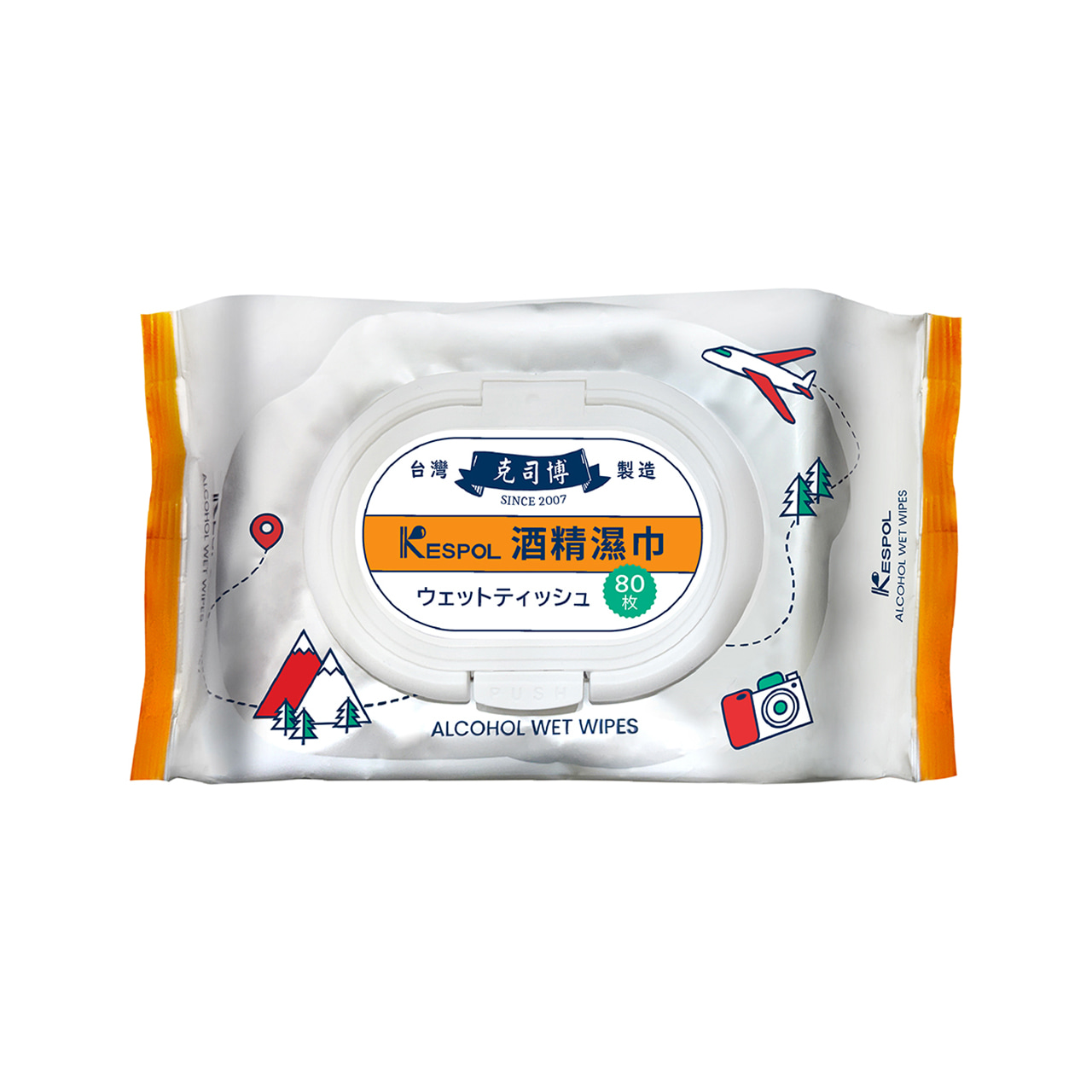 克司博酒精濕巾(附蓋)80抽